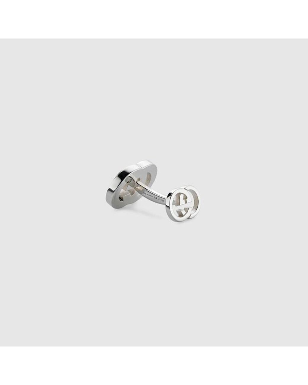 Gucci Boutons De Manchette En Émail Interlocking in Black für Herren