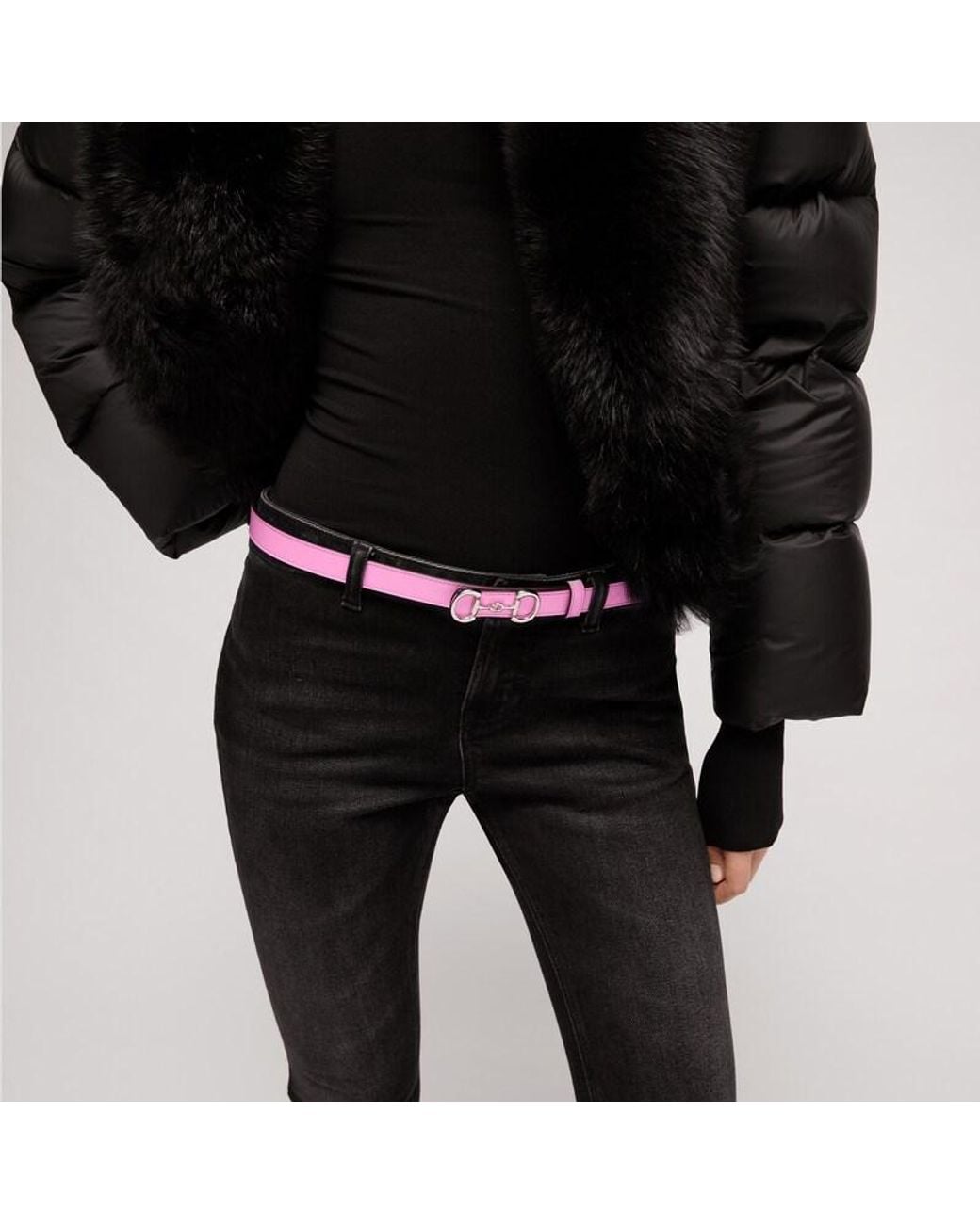Gucci Red Thin Belt With Horsebit Buckle, Size 100
