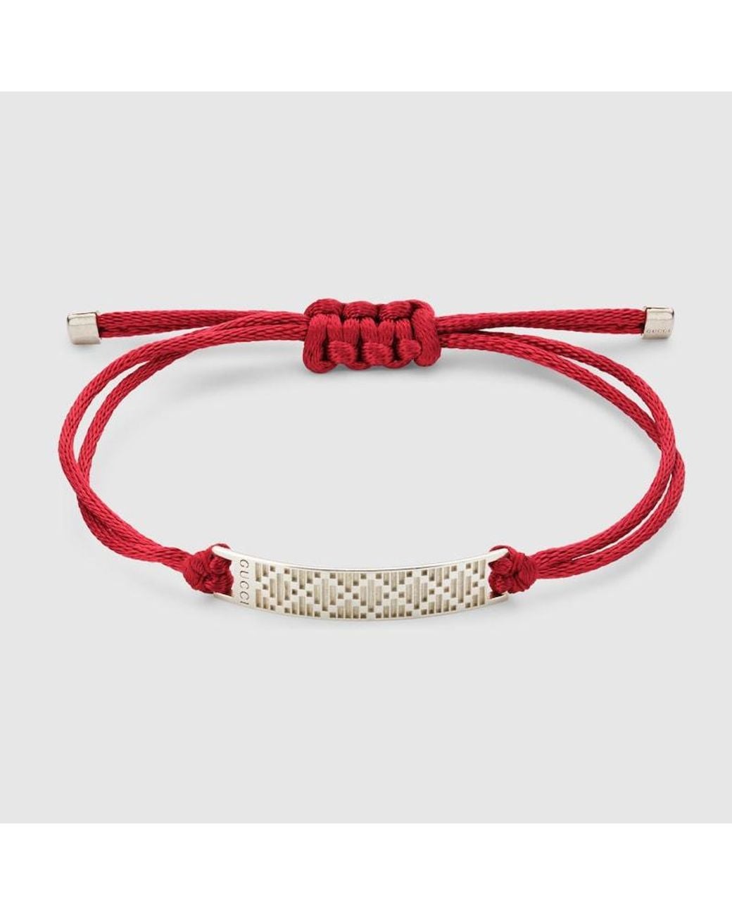 Gucci Red Diamante Cord Bracelet
