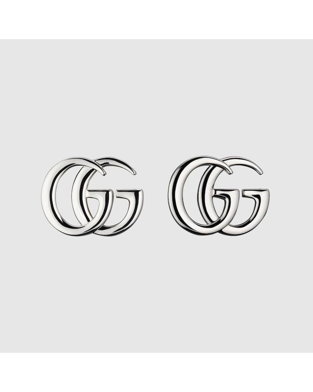 Gucci Metallic Gg Marmont Stud Earrings