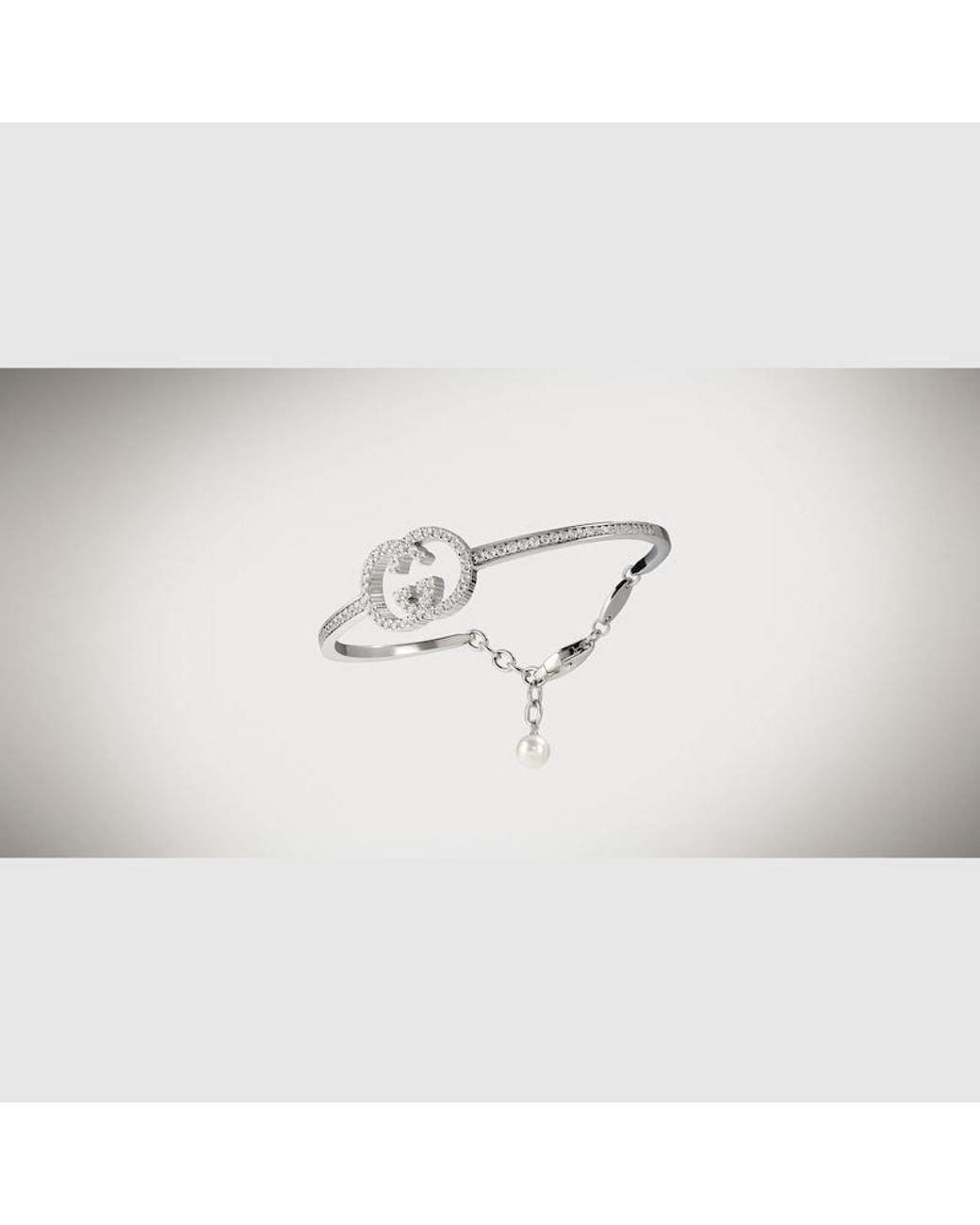 Gucci Metallic Crystal Bracelet With Interlocking G