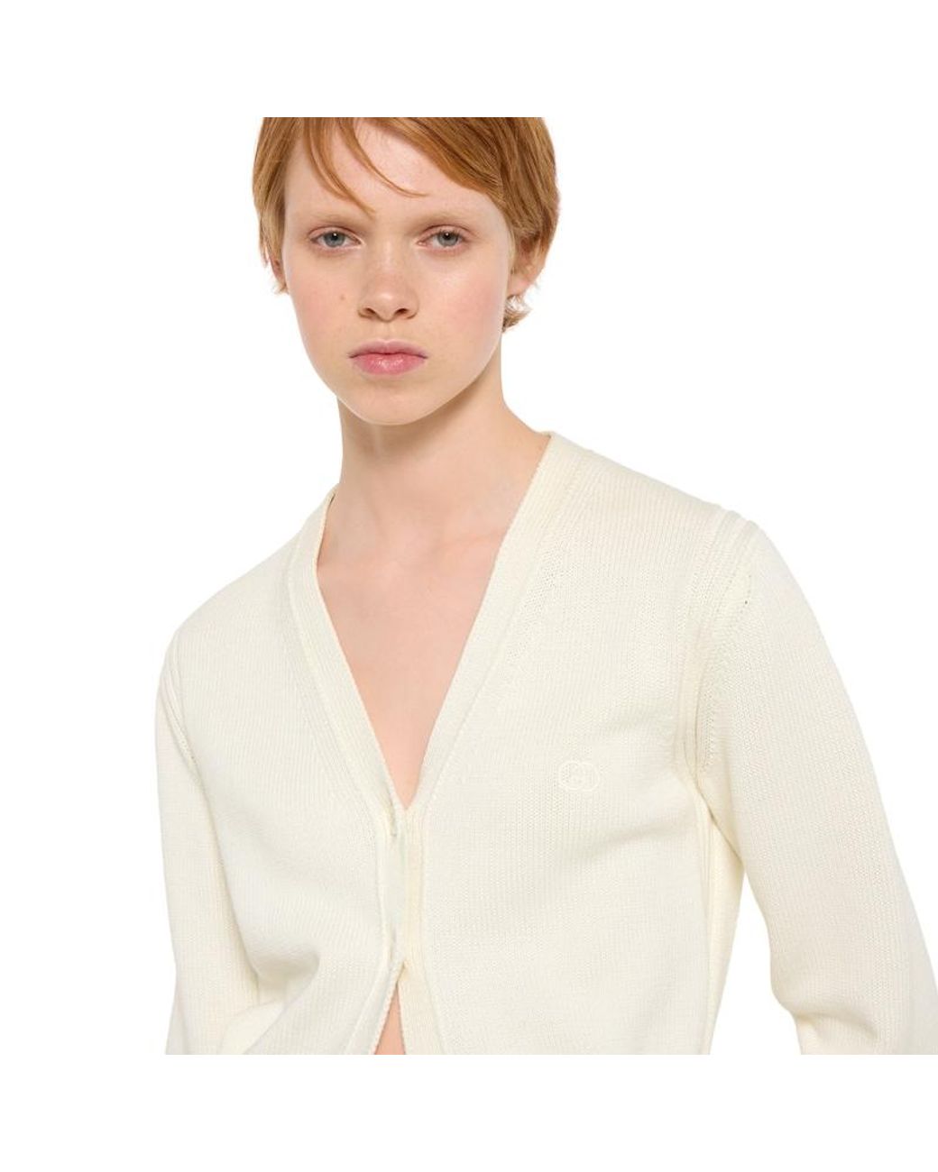Gucci White Cotton Cardigan With Embroidery