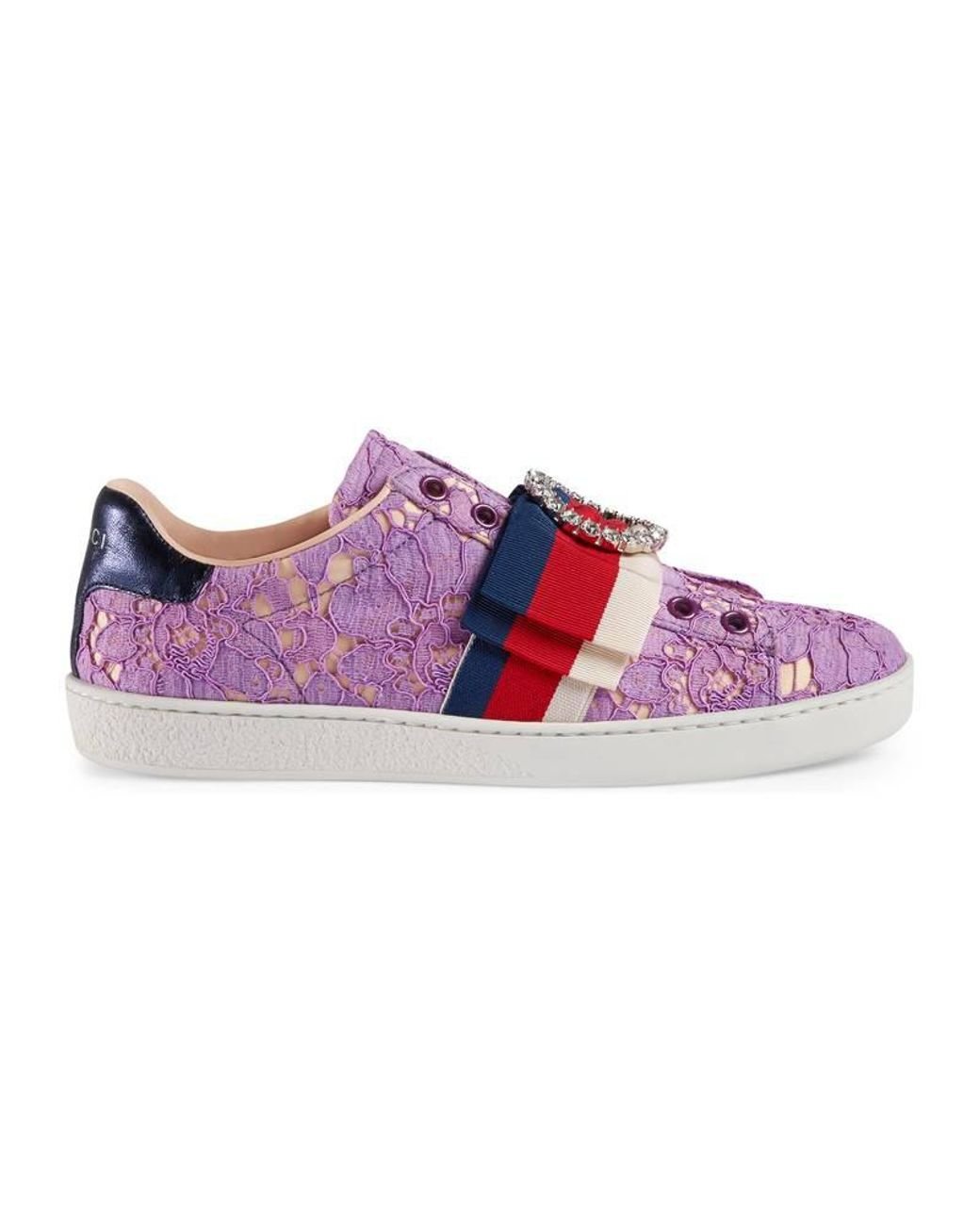 Gucci Women's Purple Leather Sneakers | Lyst