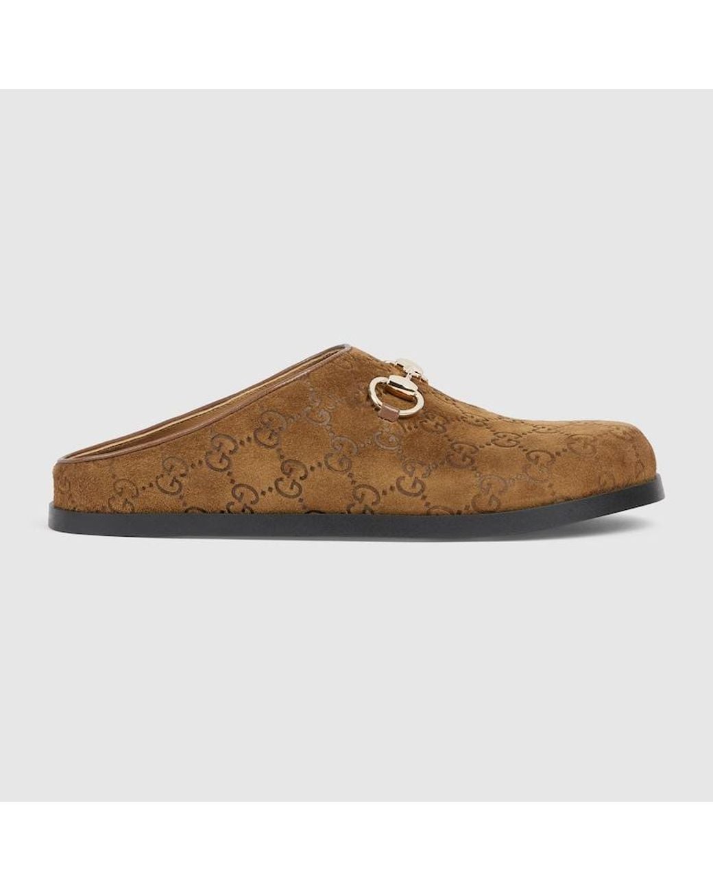 Gucci Brown Mule With Horsebit, Suede