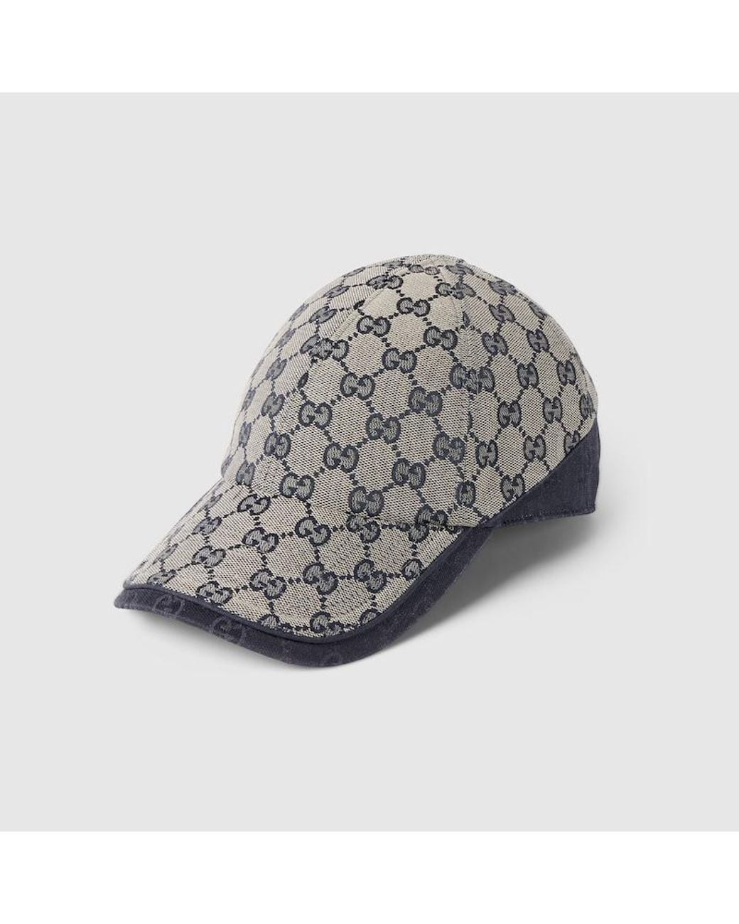 Gucci Gray Gg Cotton Canvas Baseball Hat for men