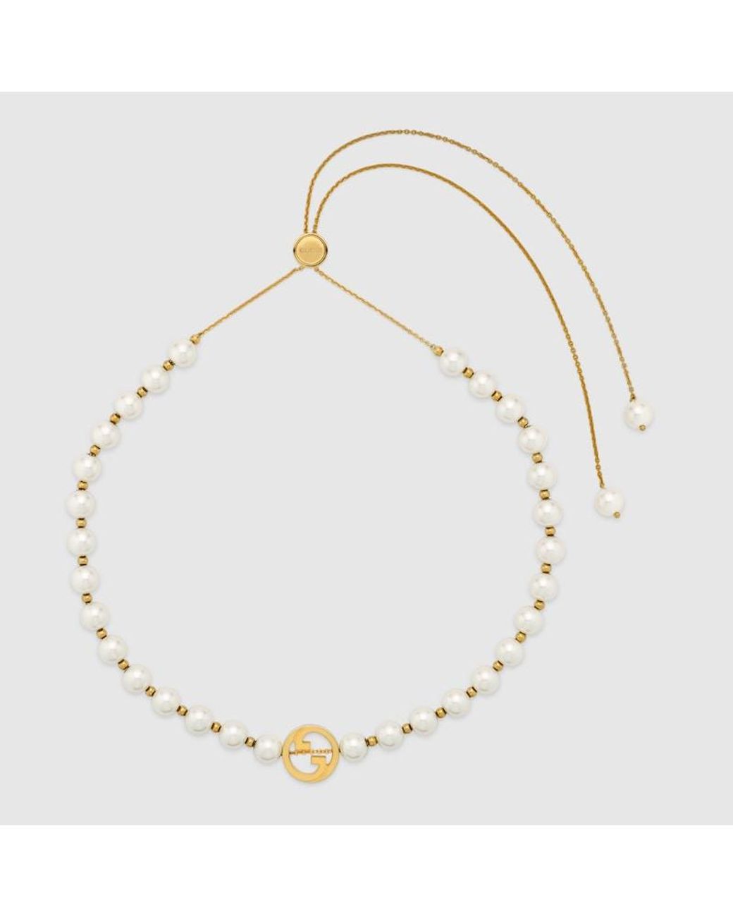 Collier De Perles Interlocking Gucci en coloris Metallic