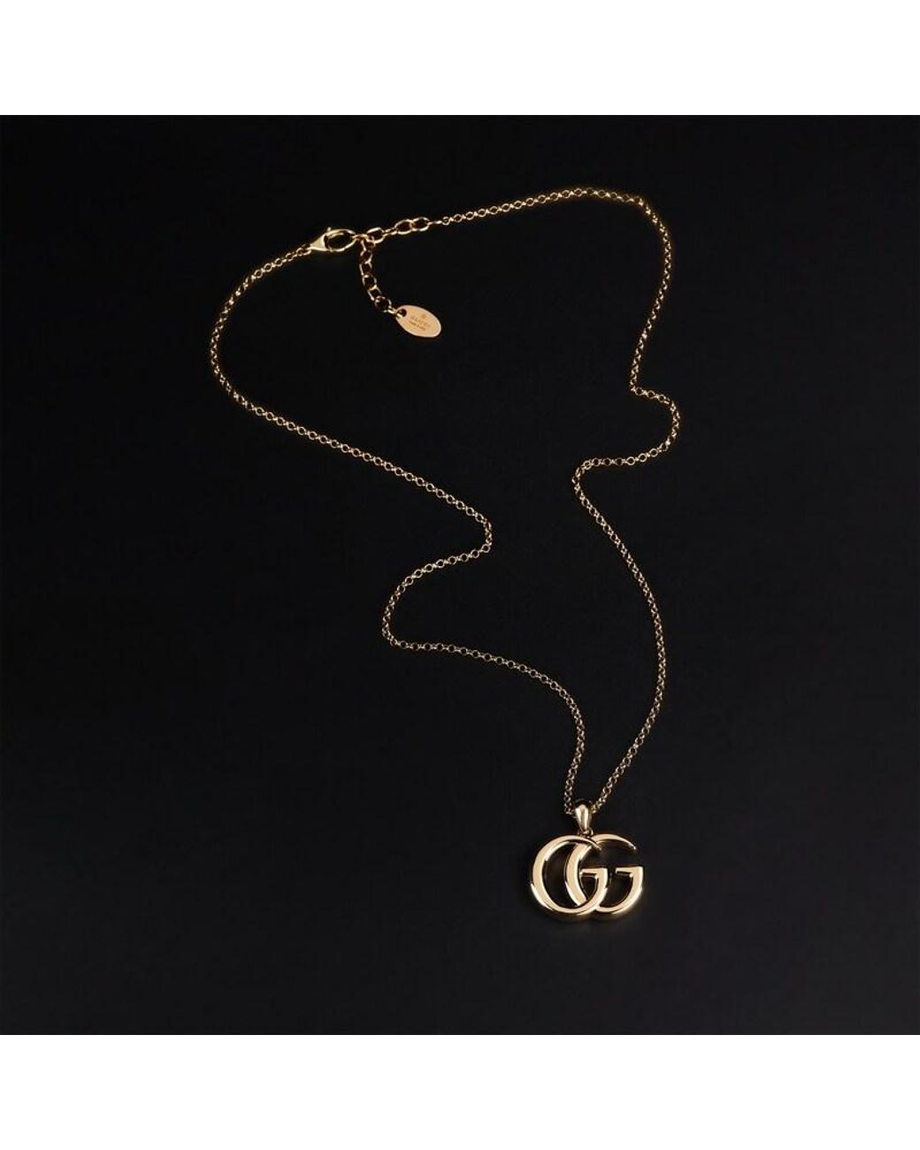 Gucci Metallic Gg Marmont Pendant Necklace