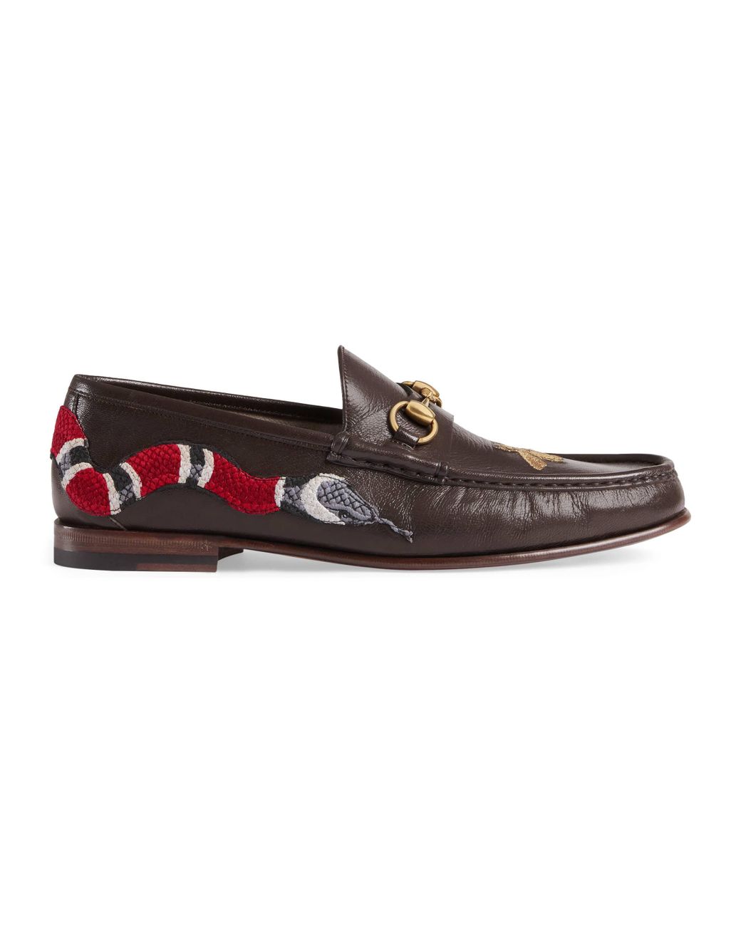 Gucci Leather With Snake in Brown for Men | Lyst