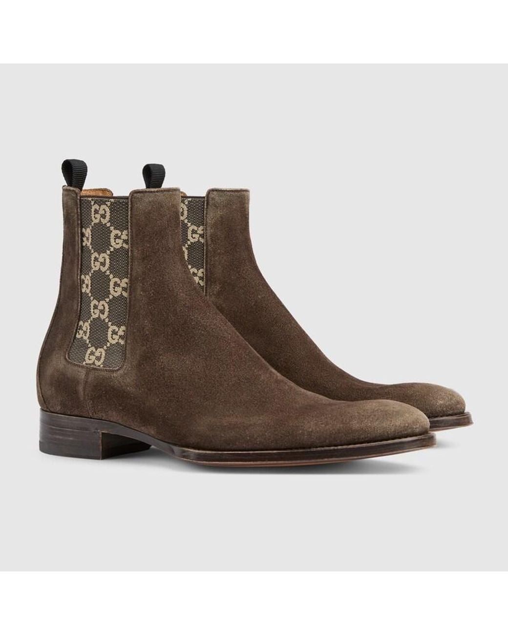 Gucci Brown Worn-Out Effect Ankle Boot for men