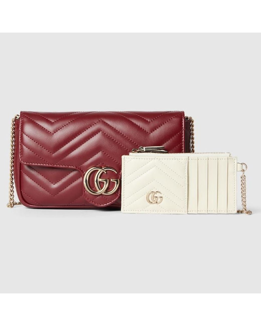 Gucci Red Gg Marmont Small Shoulder Bag