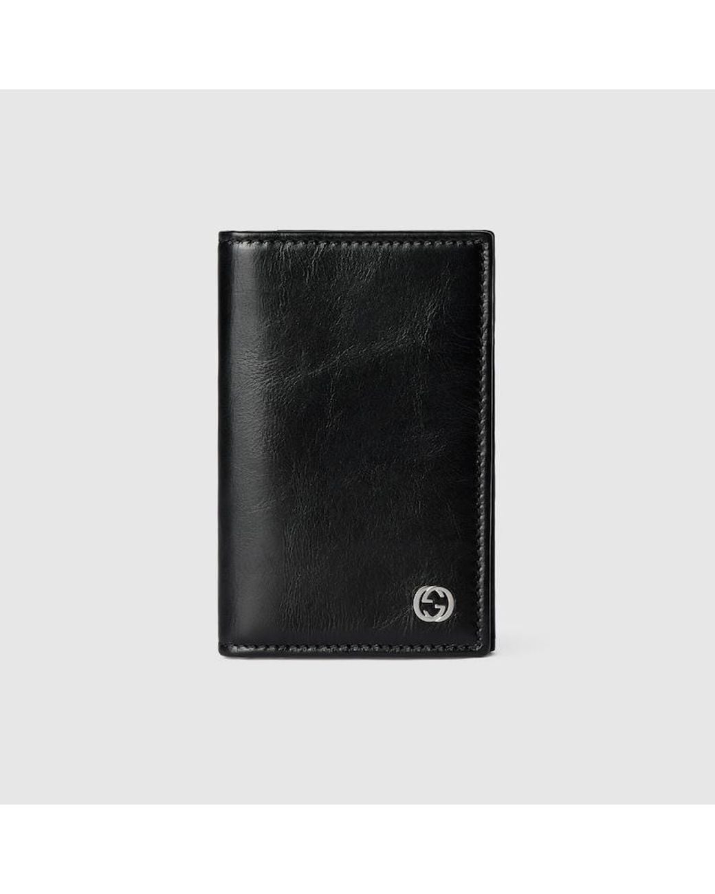 Gucci Black Card Case Wallet With Interlocking G for men