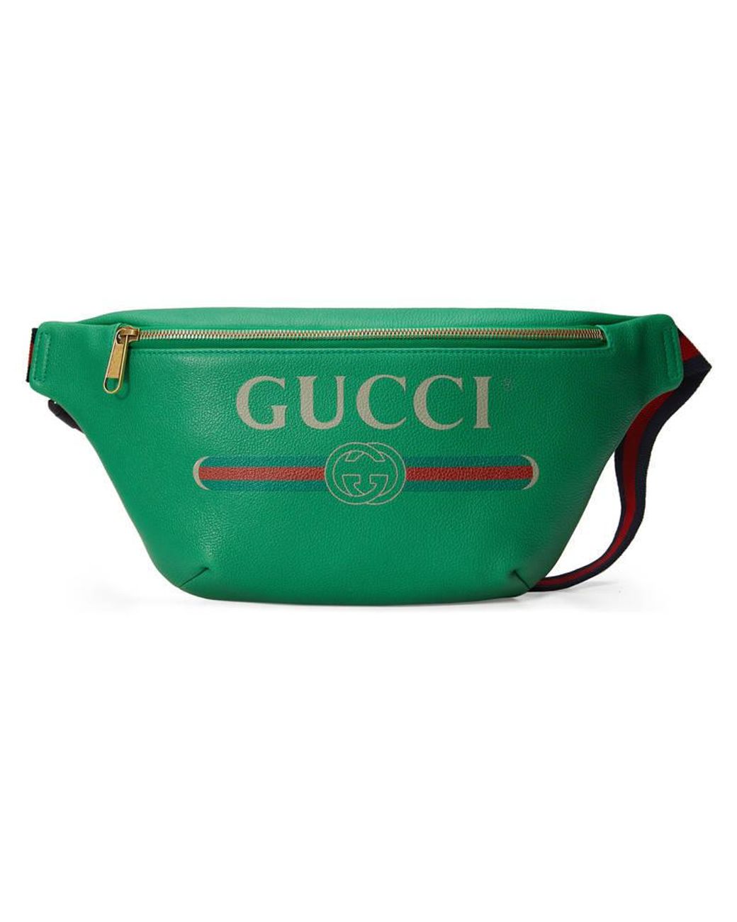 Gucci Logo Leather Belt Bag in Green | Lyst