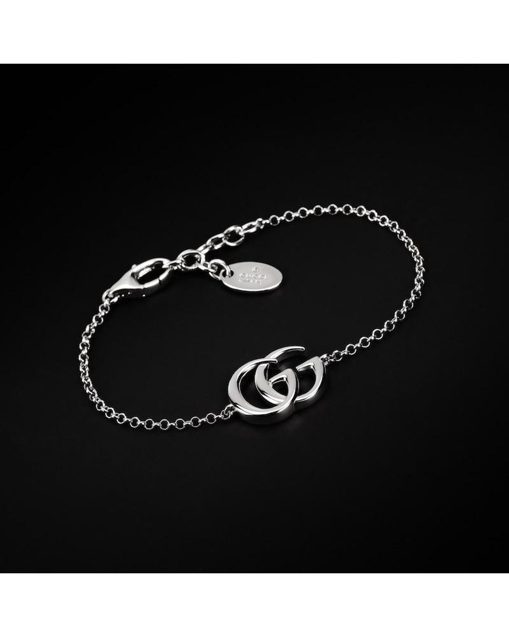 Gucci Metallic Gg Marmont Chain Bracelet