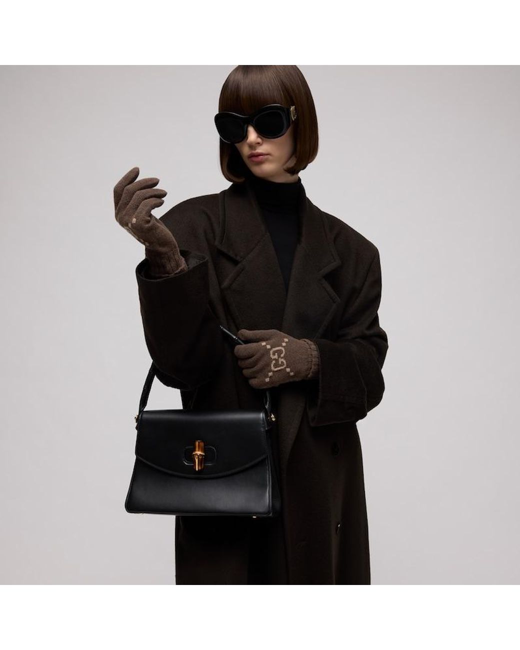 Gucci Brown Gg Cashmere Gloves for men
