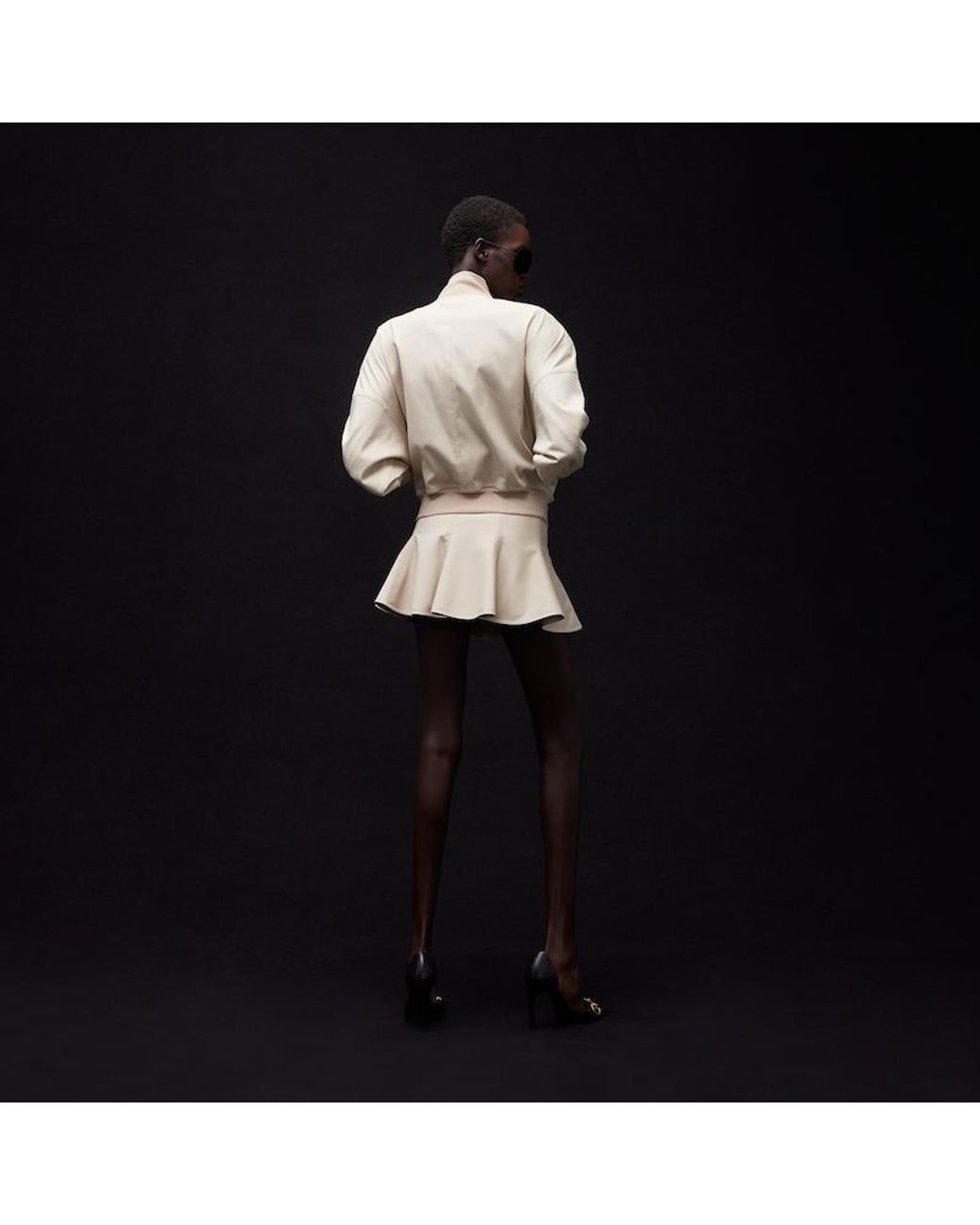 Gucci Natural Silk Poplin Flounced Skirt