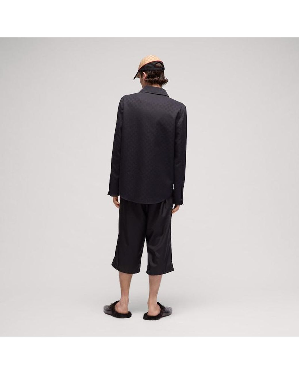Gucci Black Gg Cotton Canvas Shirt for men