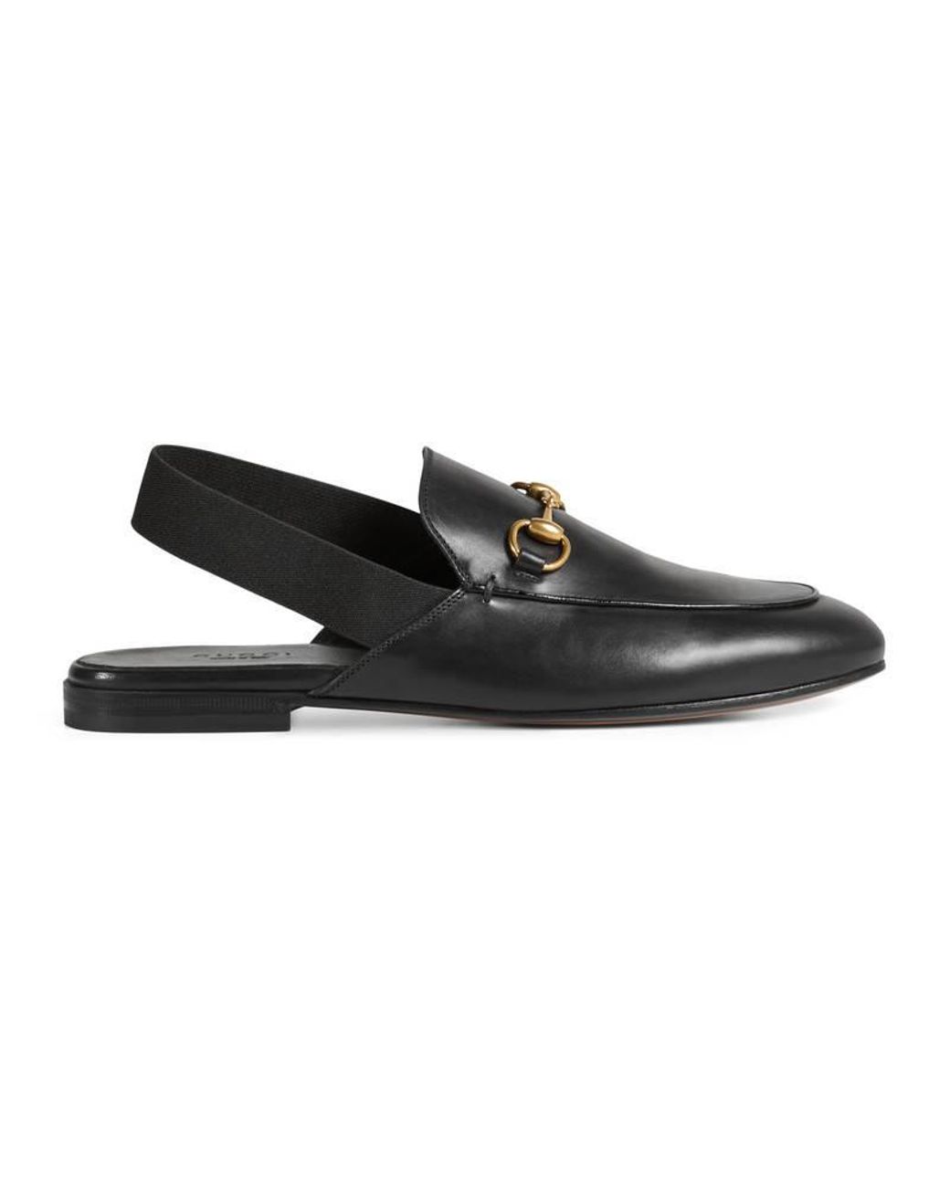 Gucci Leather Horsebit Slingback Loafer in Black | Lyst