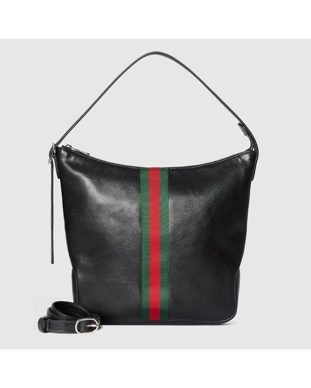 Gucci Black Lunetta Medium Crossbody Bag, Leather