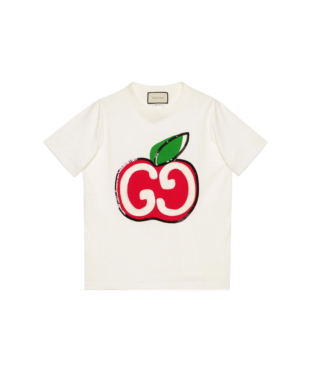 APPLE ページ　GUCCI GGロゴキラキラニットTシャツ Gucci T-shirt With GG Apple Print in White | Lyst