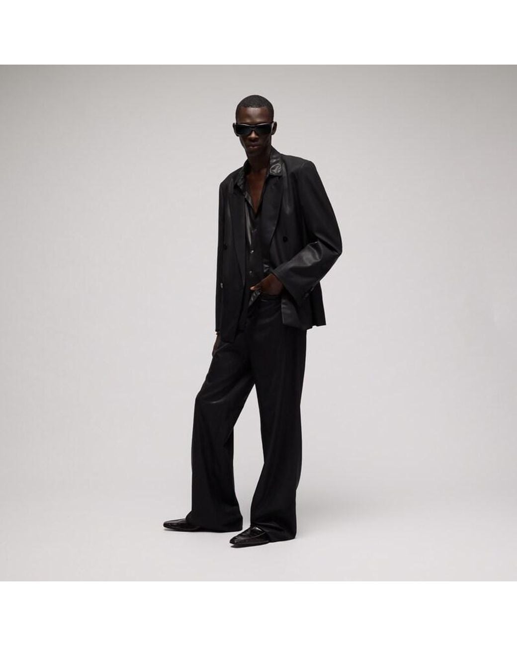 Gucci Black Light Wool Pants With Chintzed Finish, Size 48, Ready-To-Wear