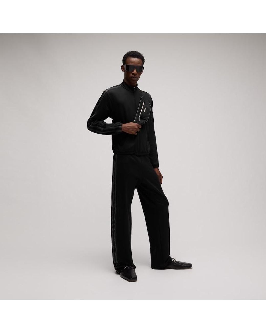 Gucci Black Cotton Sportswear Pants With Muted Web for men
