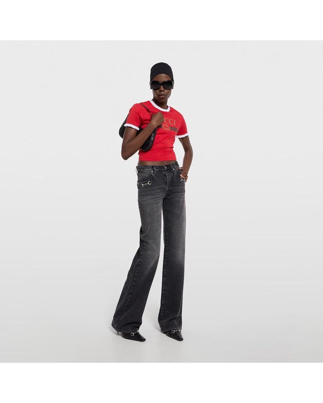 Gucci Red Cotton Jersey T-Shirt With Print
