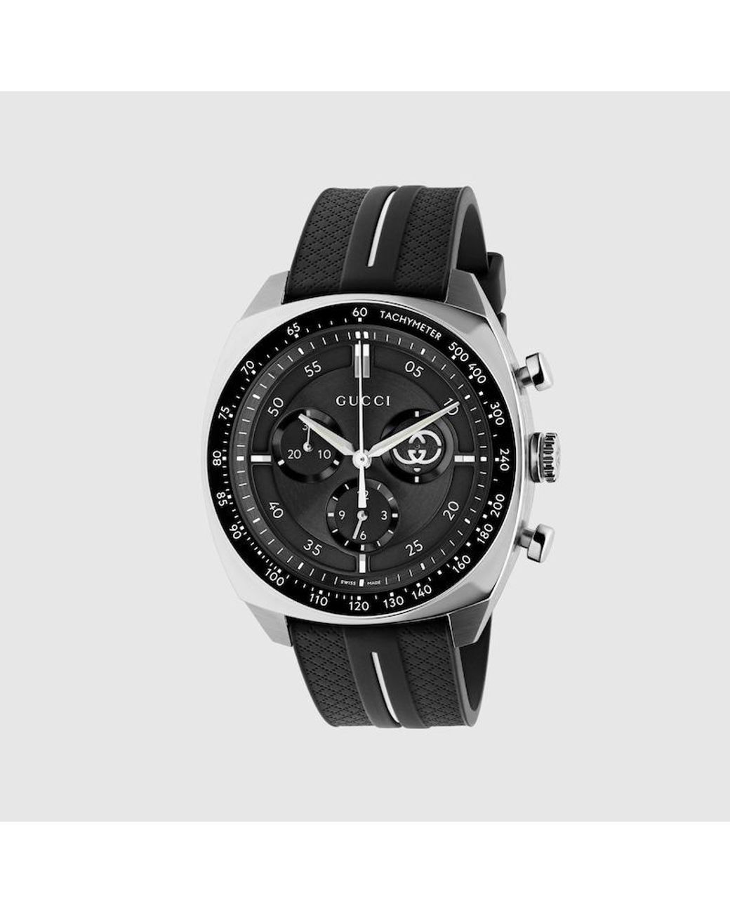 Gucci Black Interlocking Watch, 41Mm for men
