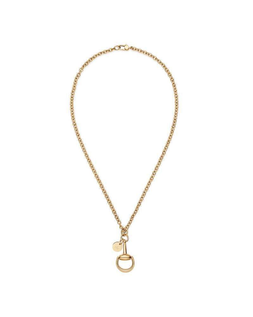 Gucci Horsebit Necklace With Pendant in Metallic | Lyst