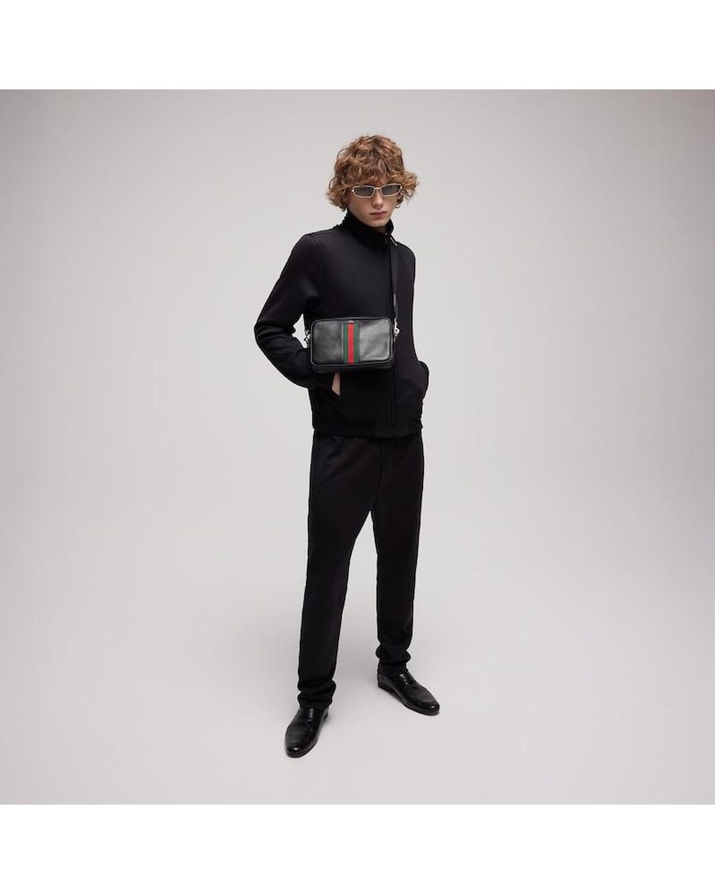 Gucci Black Silk Cotton Jersey Sportswear Pants for men
