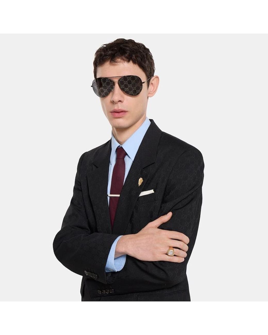 Gucci Metallic Crest Signet Ring