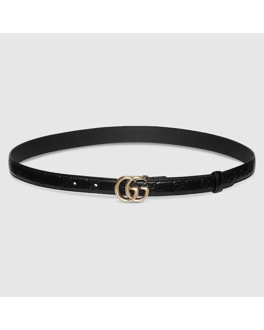 Gucci Black Gg Marmont Thin Belt, Size 100