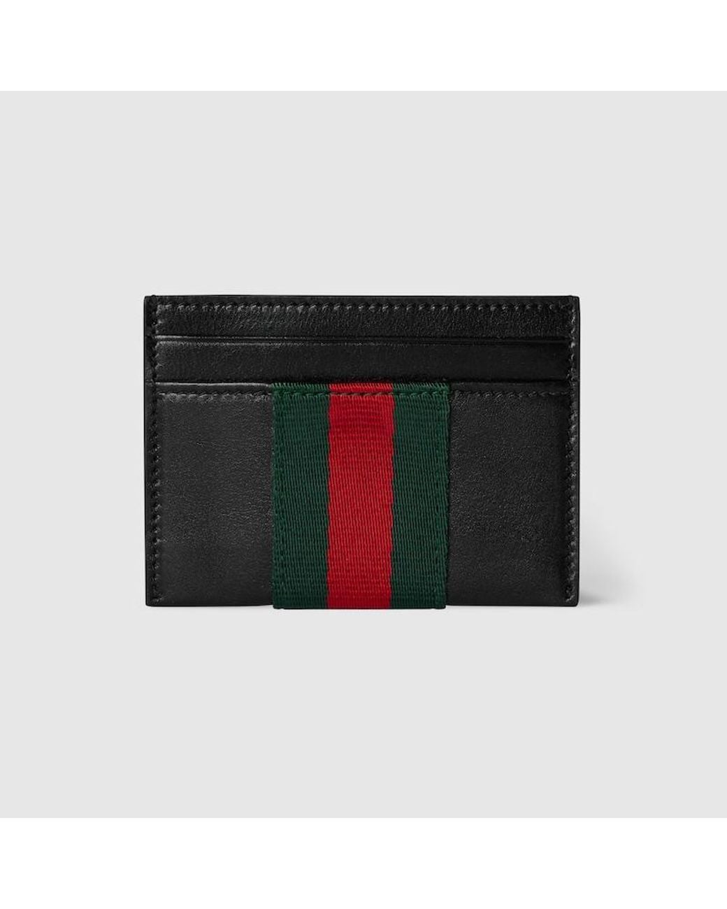 Gucci Black "Web Trademark" Cards Holder for men