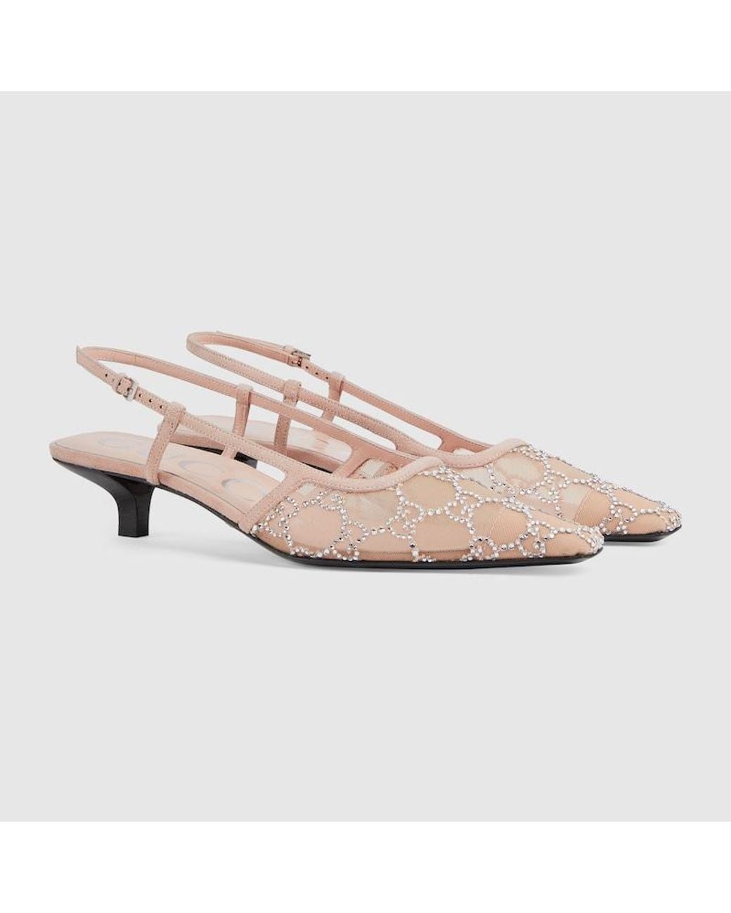 Gucci Pink GG Canvas & Leather Slingback Pump