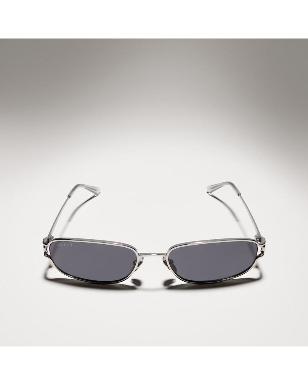 Gucci Gray Rectangular-Frame Sunglasses