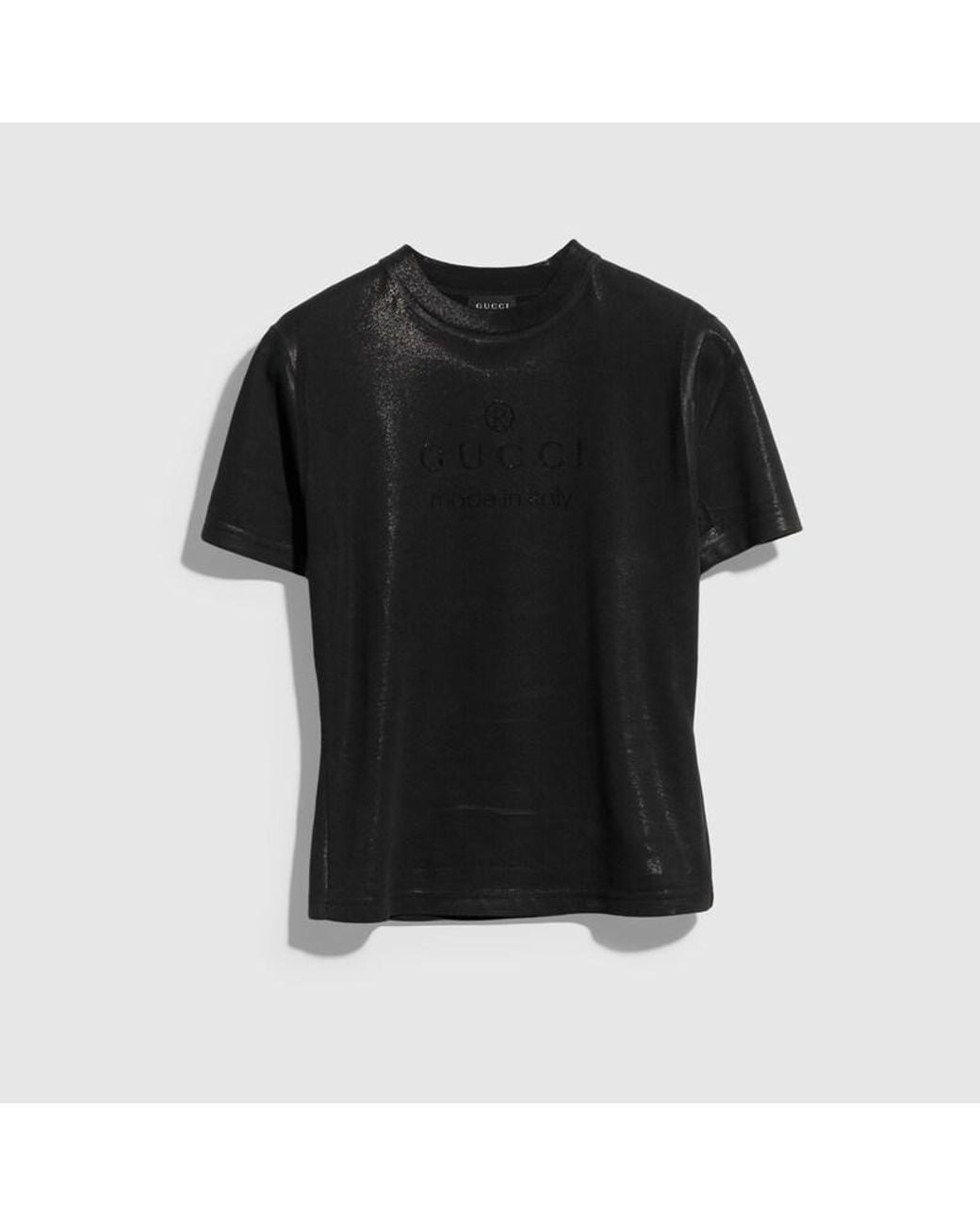 Gucci Black Technical Cotton Jersey T-Shirt With Print