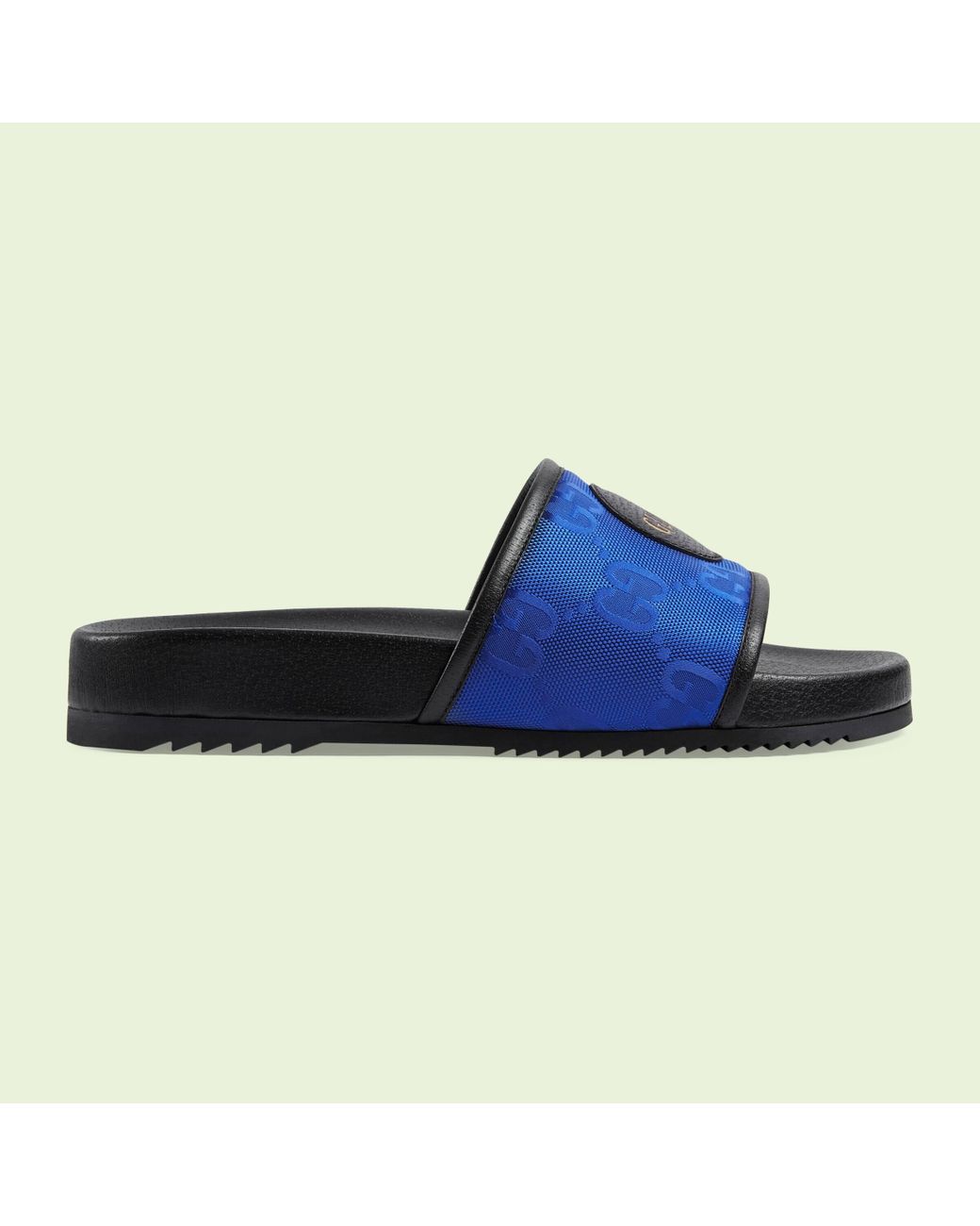 blue gucci slides mens