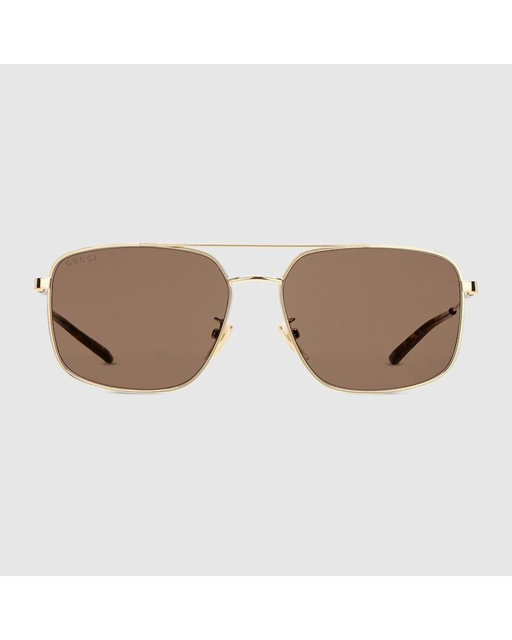 Gucci Brown Specialized Fit Navigator Sunglasses for men