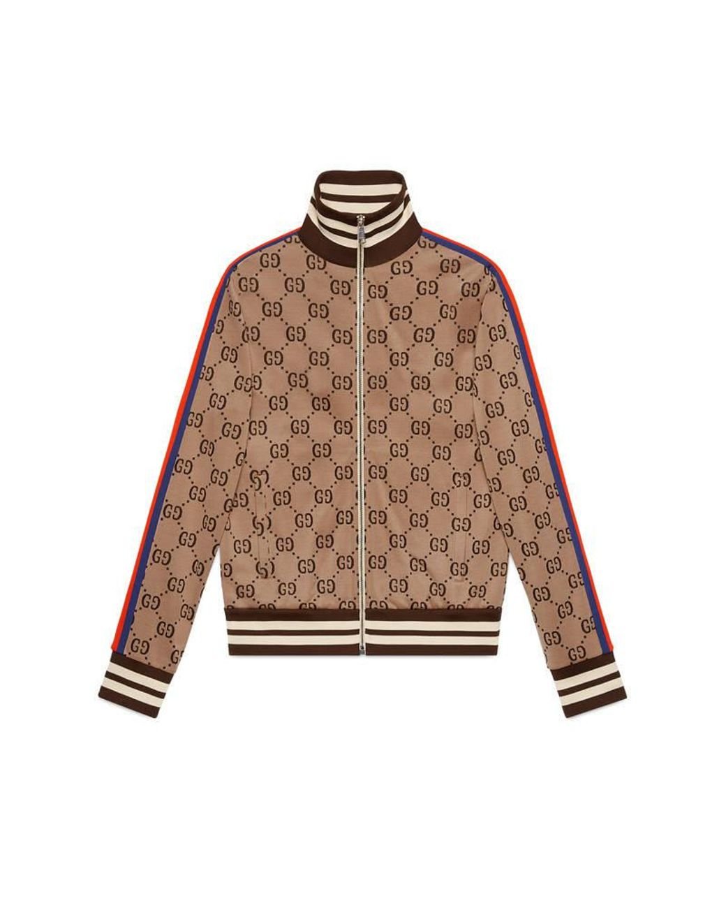 Gucci GG Jacquard Cotton Jacket in Brown for Men | Lyst