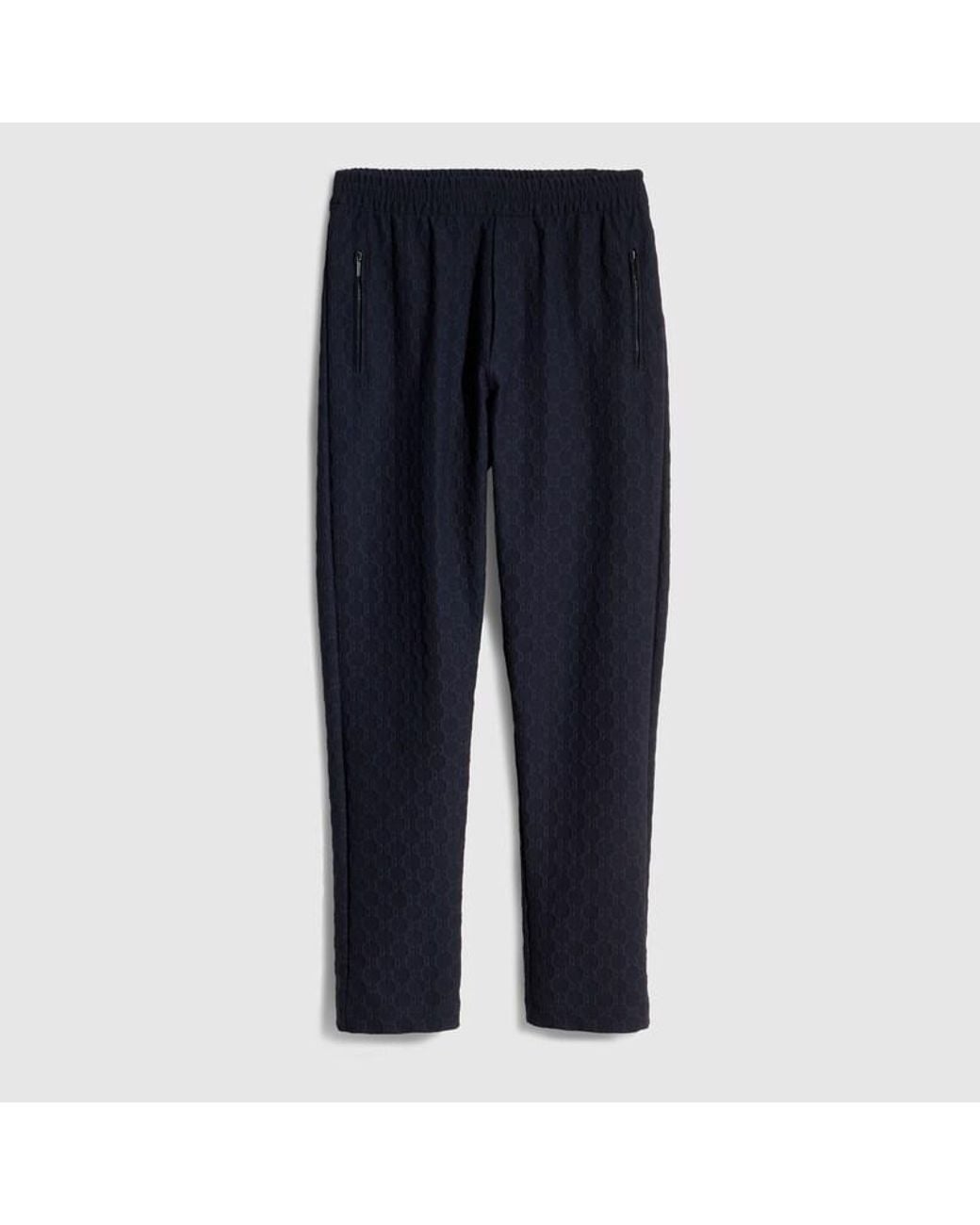 Gucci Blue Gg Jersey Jacquard Sportswear Pants for men