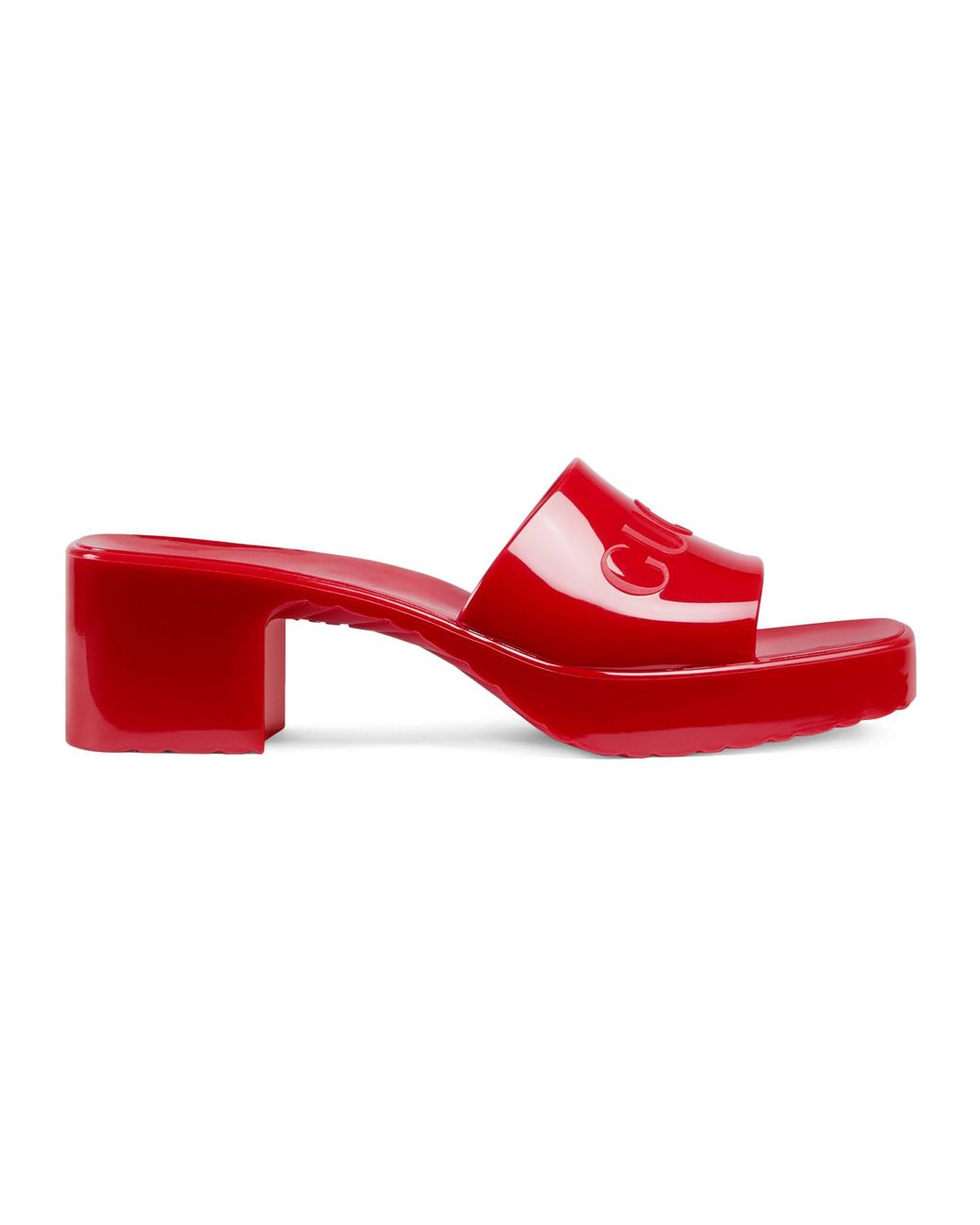 tan and red gucci slides