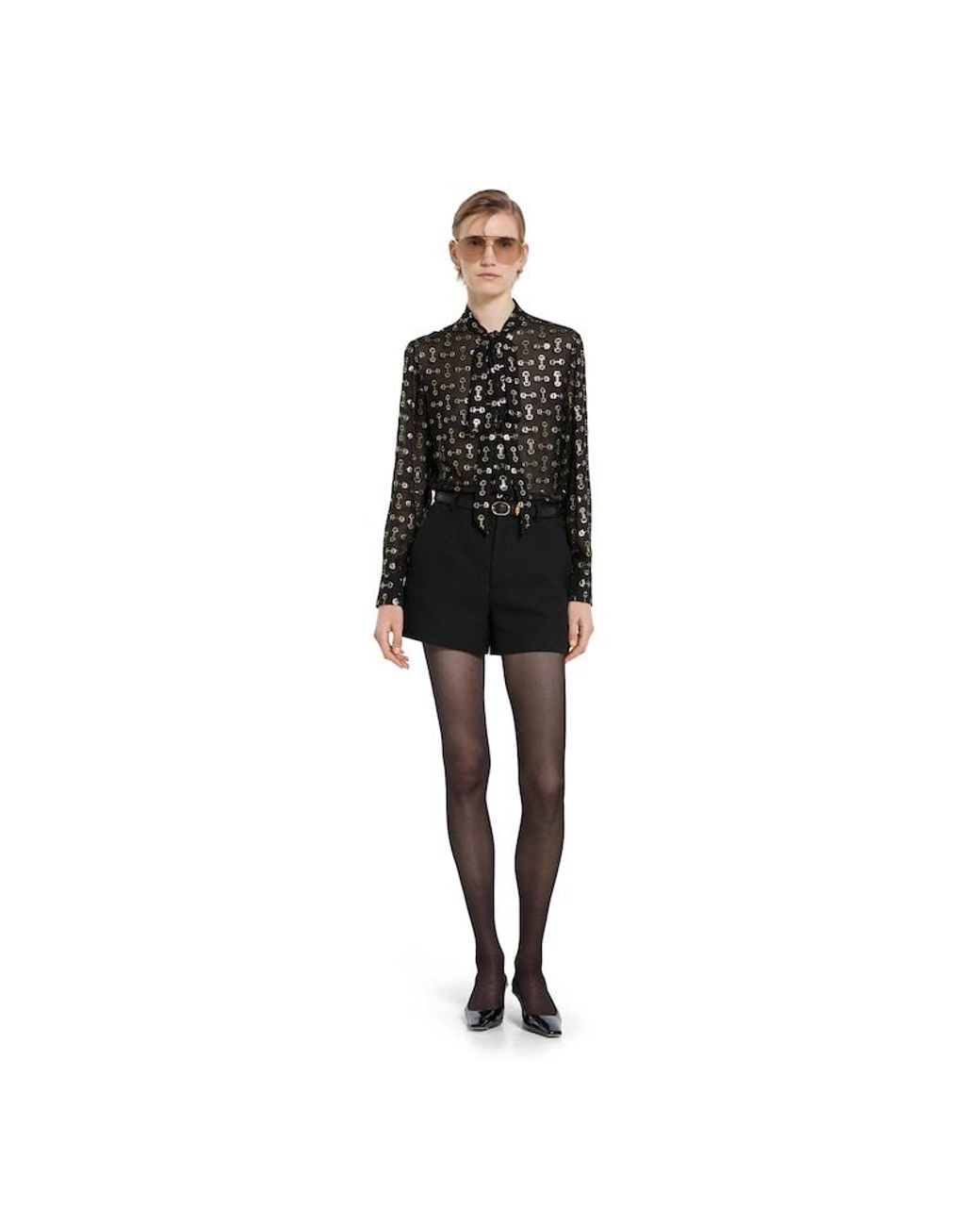 Gucci Black Thin Belt With Oval Buckle, Size 100