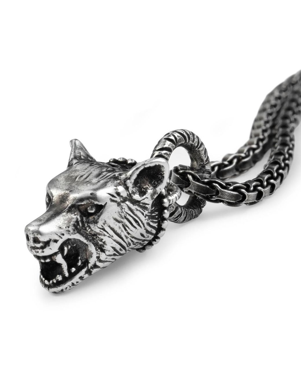 Gucci Anger Forest Wolf Head Necklace 