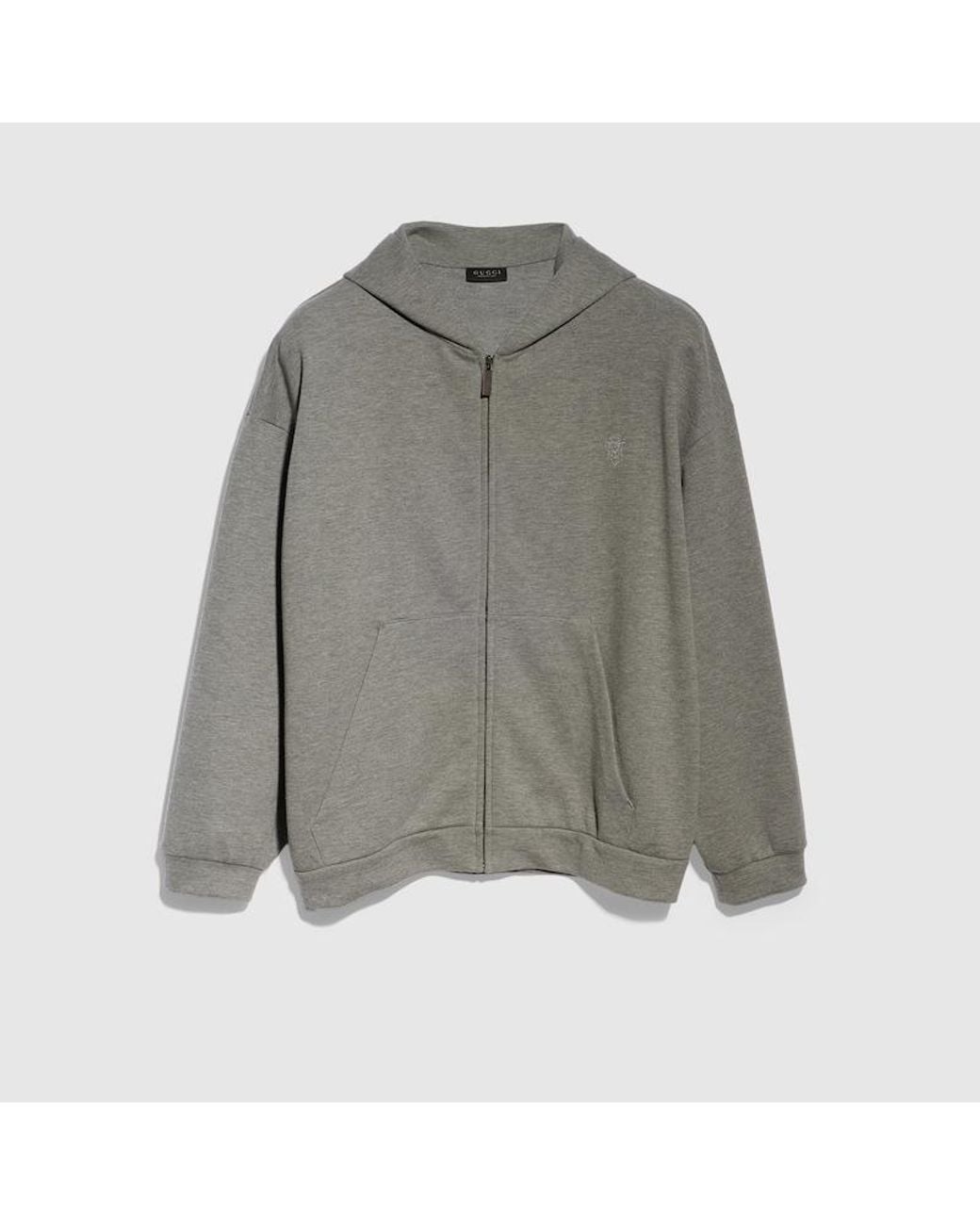 Gucci Gray Cotton Cashmere Jersey Zip Jacket, Size M, Ready-To-Wear for men