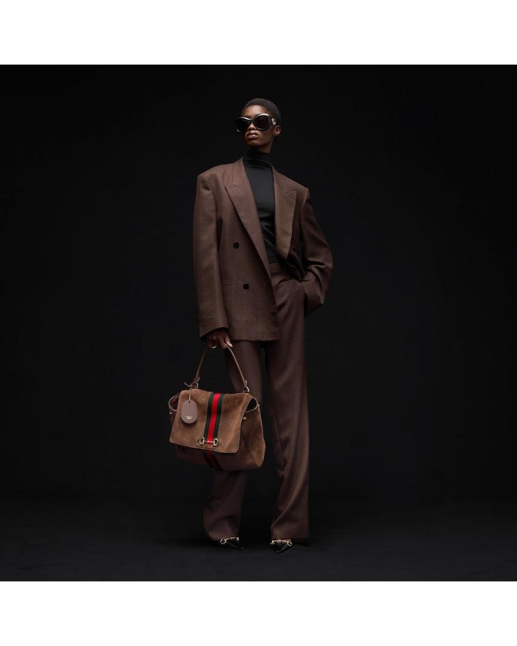 Gucci Brown Paparazzo Large Top Handle Bag