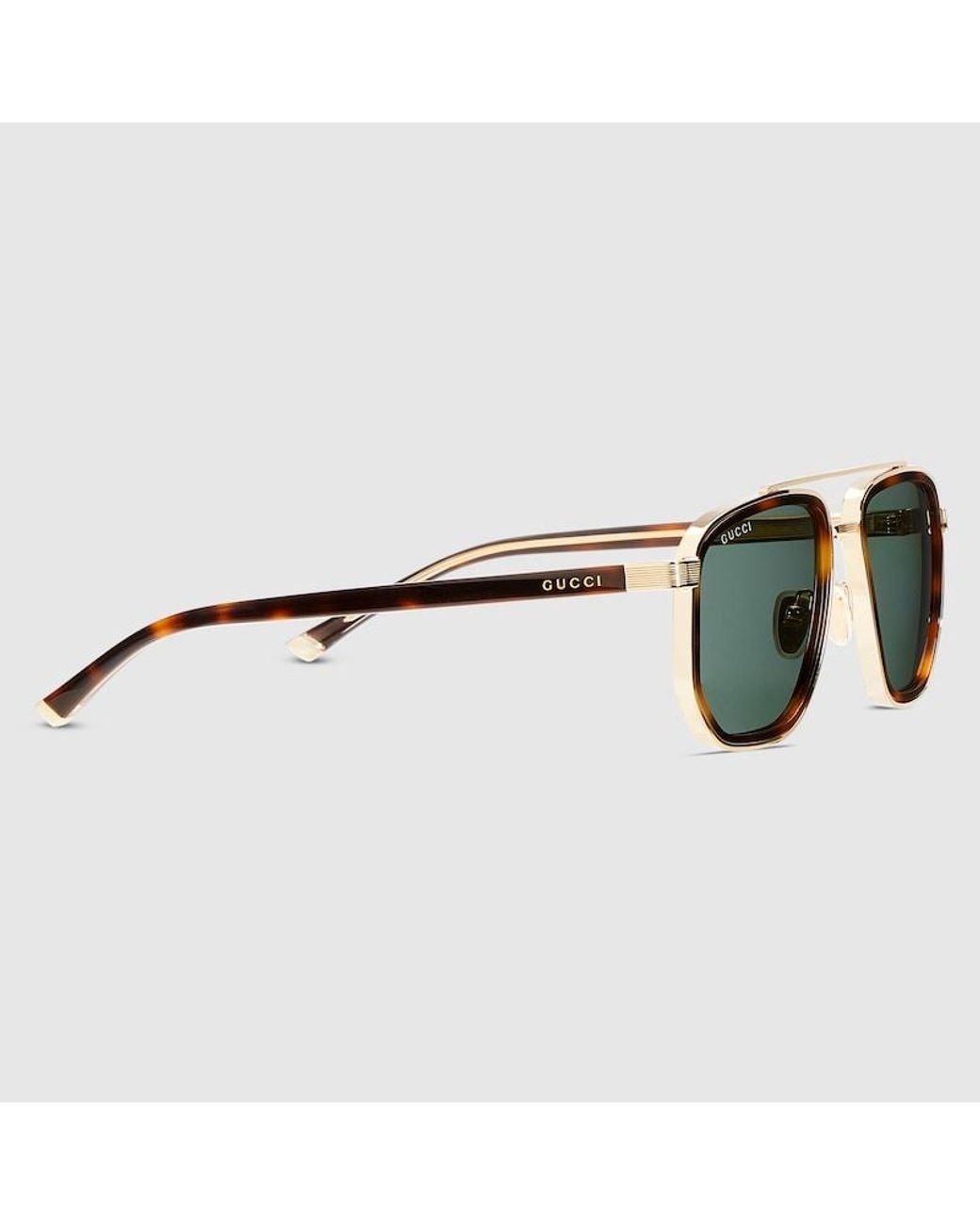 Gucci Brown Navigator Frame Sunglasses for men