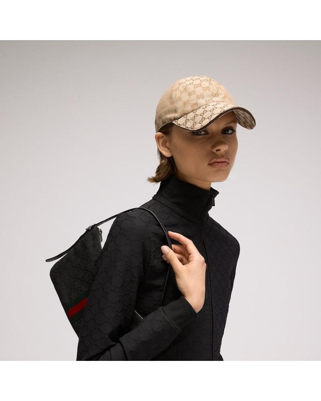 Gucci Natural Gg Cotton Canvas Baseball Hat