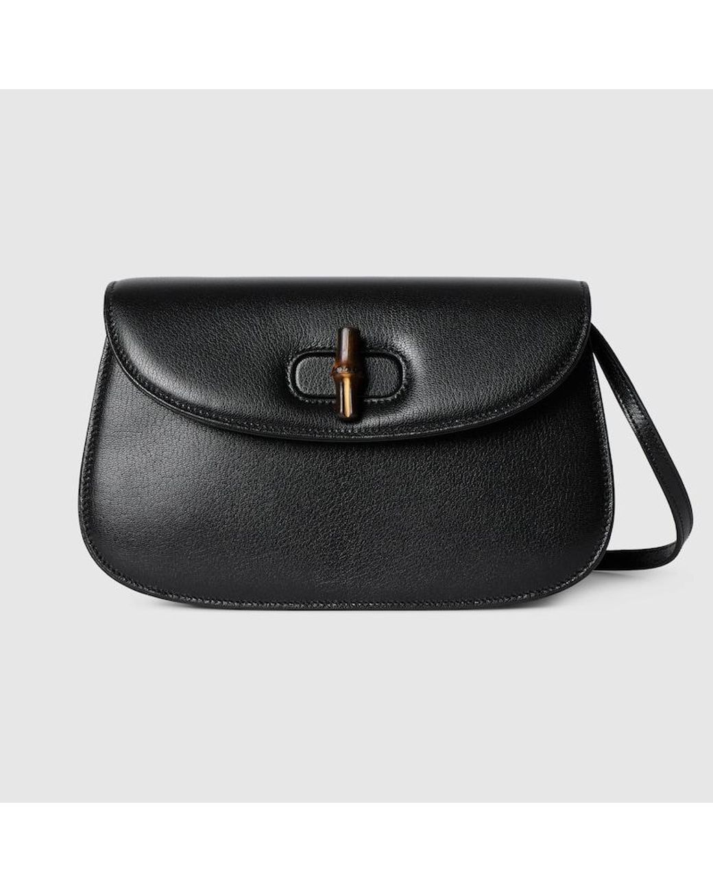 Gucci Black Small Shoulder Bag With Bamboo