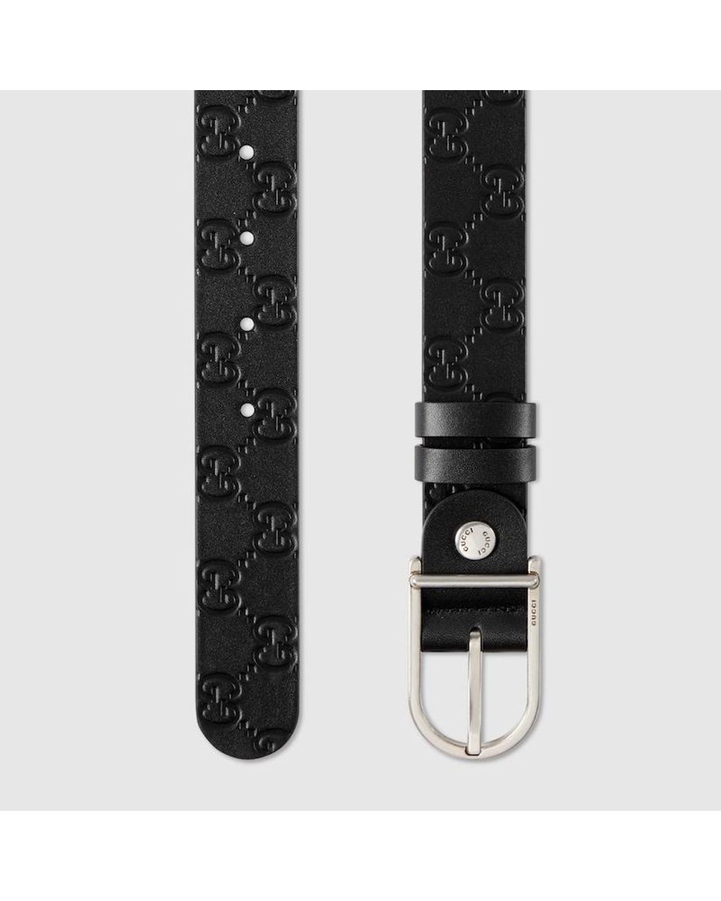 Gucci Black Reversible Belt With Rounded Buckle, Size 80 for men