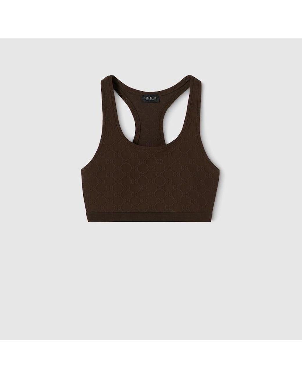 Gucci Brown Gg Jersey Jacquard Top
