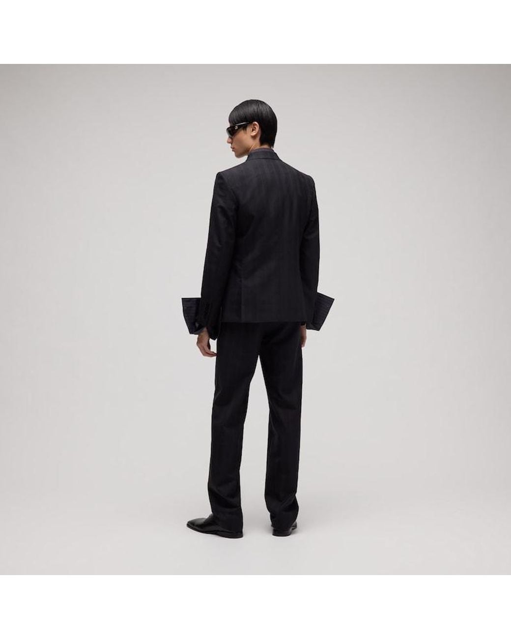 Gucci Black Checked Wool Jacket With Fil Coupé for men